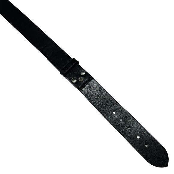 Chico’s Black Leather Horseshoe Buckle Equestrian Style Women’s Belt M/L - Picture 4 of 8